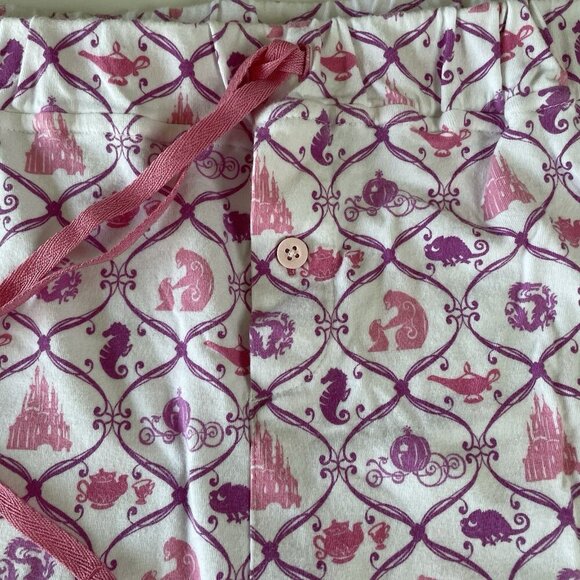 Disney Parks Cotton Pajama Pants 3X Pink / White Cropped Jersey Knit - Picture 5 of 8